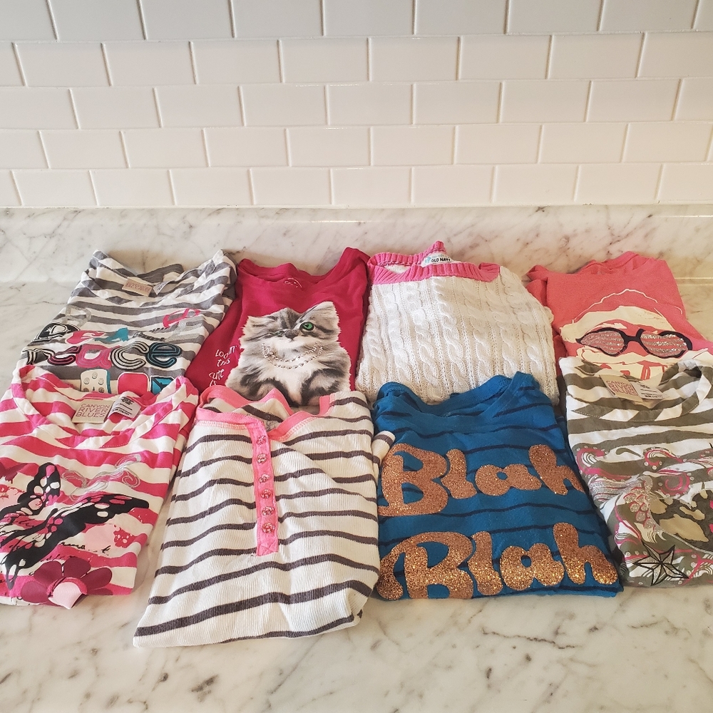 Lot of 8 Girl Shirt's Sz 10/12